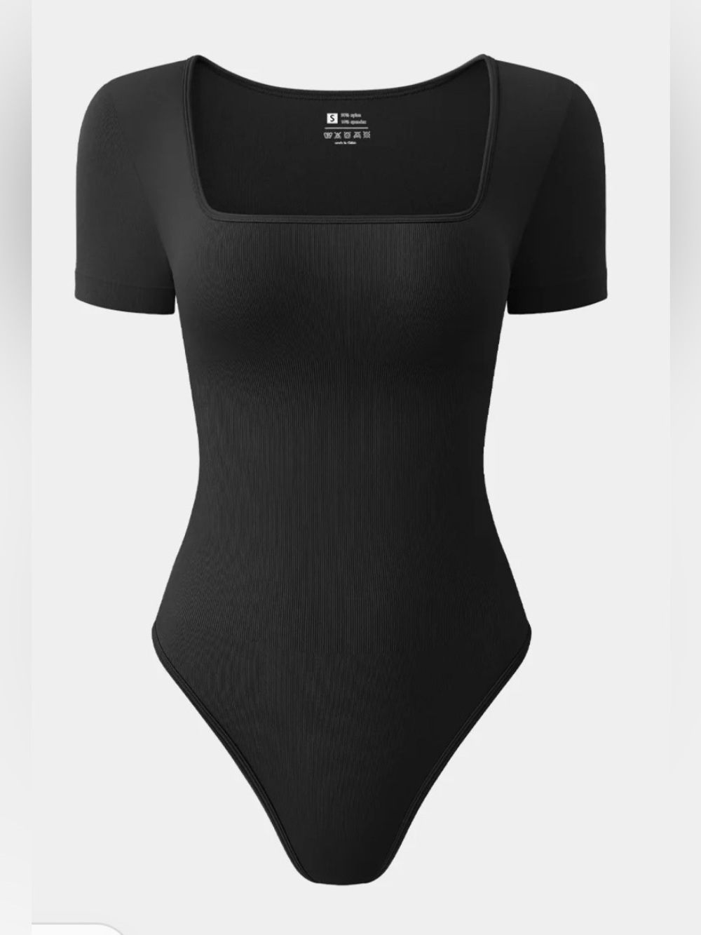 OQQ square neck body suit L